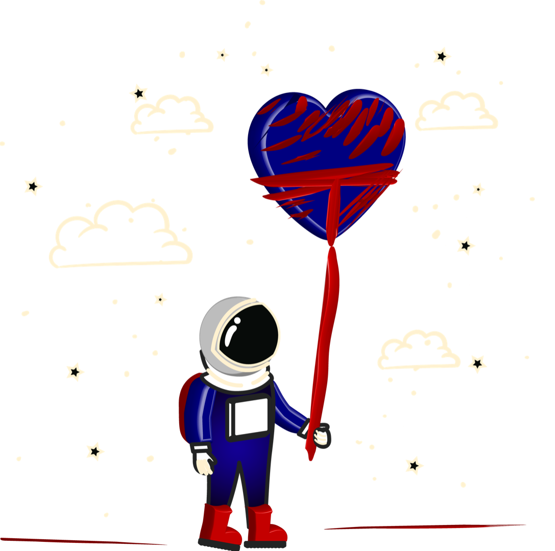 TFACF- THE FAIR AND CORRECT FOUNDATION - The artistic impression by ismikexz for The Fair and Correct Foundation encapsulates the themes of support, frustration, and advocacy against organizational failure. The artwork features an astronaut holding a heart-shaped balloon, symbolizing care and the intention to uplift others. The heart is intertwined with red and blue streaks, representing the complexity of emotions and challenges faced by victims of fraud.  The background, adorned with clouds and stars, highlights a sense of aspiration and hope amidst the dark, starry night. This setting implies that despite the adversities and darkness (failures and frustrations), there is always hope and support to be found.  The astronaut, a symbol of exploration and resilience, represents The Fair and Correct Foundation’s mission to navigate through the vast complexities of systemic failures to bring justice and support to those in need. The red and blue elements in the heart and the astronaut’s attire signify the passionate and determined efforts of the foundation to combat negligence and advocate for meaningful reforms.  Overall, the artwork beautifully conveys a message of hope, resilience, and the continuous struggle to provide support and justice, especially highlighting the frustration towards organizations that fail to protect and help fraud victims.